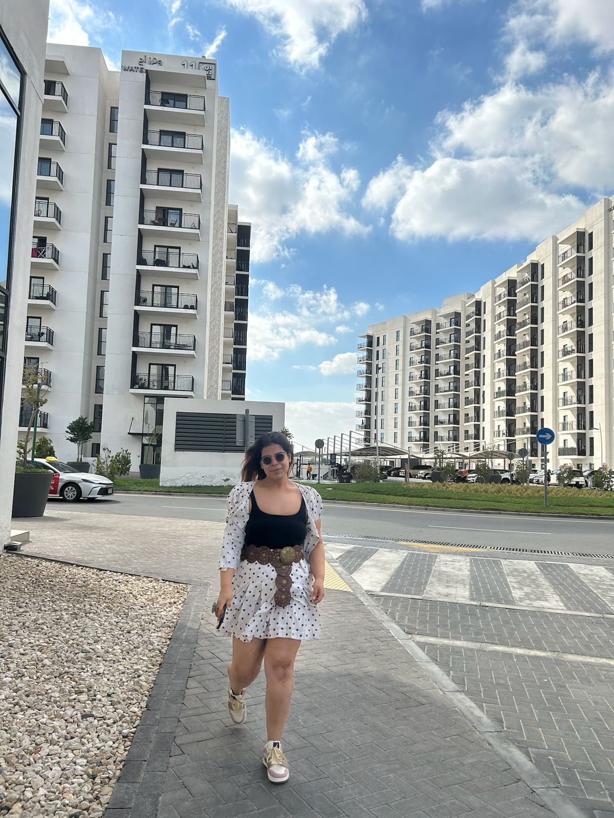 Polka Breeze Puff - Sleeve Co - ord Set For Women | Stylish Two - Piece Outf – Womens Co - Ord Sets on Brown Living™. SKU: ST-21-XS-WH. Img 1.