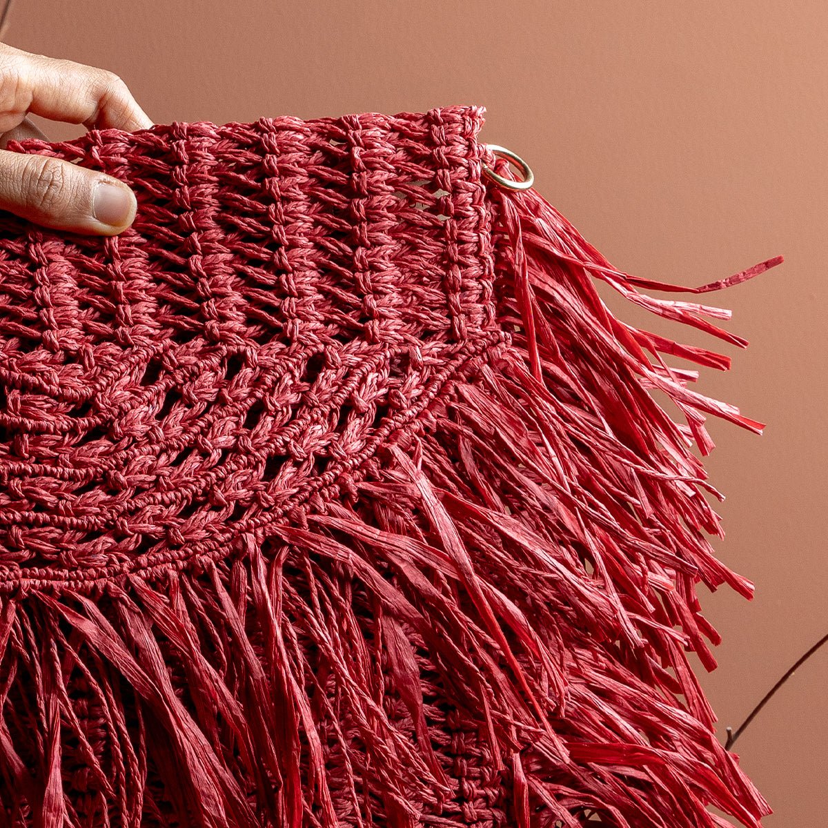 Poppy Raffia Bag | Handwoven Natural Raffia Everyday Bag – Handbags on Brown Living™. SKU: S24POPPYRA200-CR. Img 7.