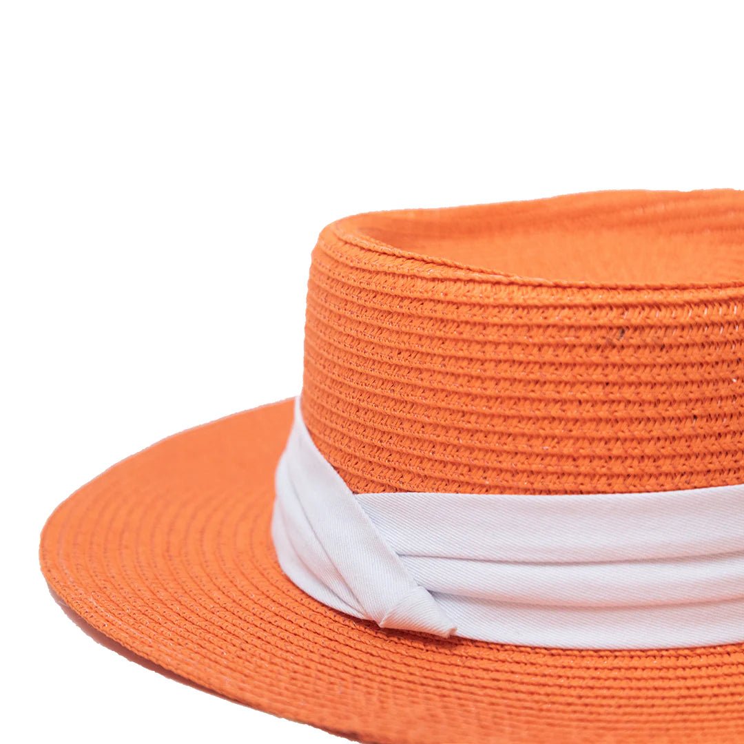 Pork Pie Hat Made With Cotton & Natural Straw | Lightweight Summer Hat – Womens Hat on Brown Living™. SKU: MBNL003021. Img 14.