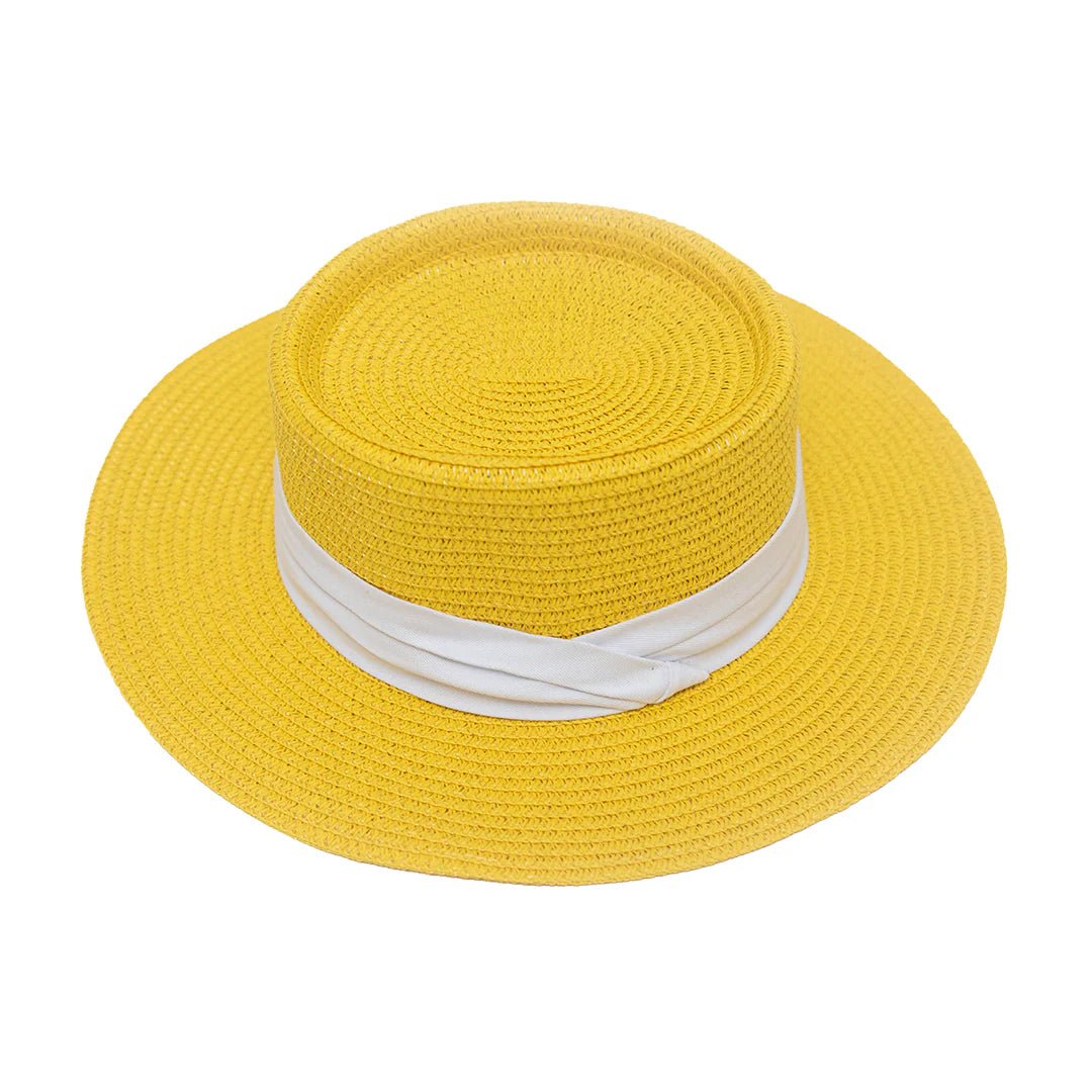 Pork Pie Hat Made With Cotton & Natural Straw | Lightweight Summer Hat – Womens Hat on Brown Living™. SKU: MBNL003022. Img 9.