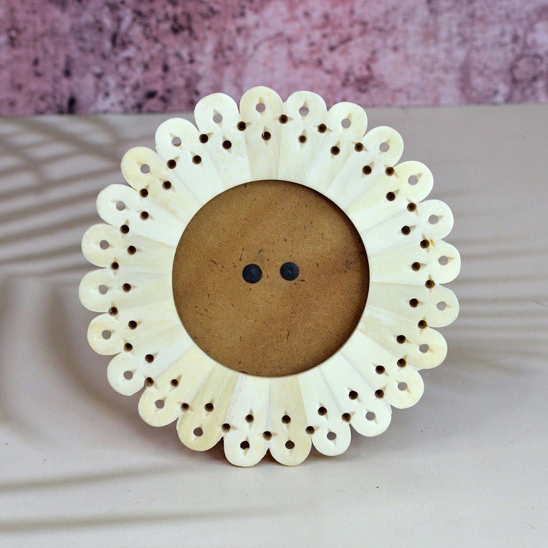 Portable Handcrafted Mirror with Jali – Home Decor on Brown Living™. SKU: MJ00001DR. Img 1.