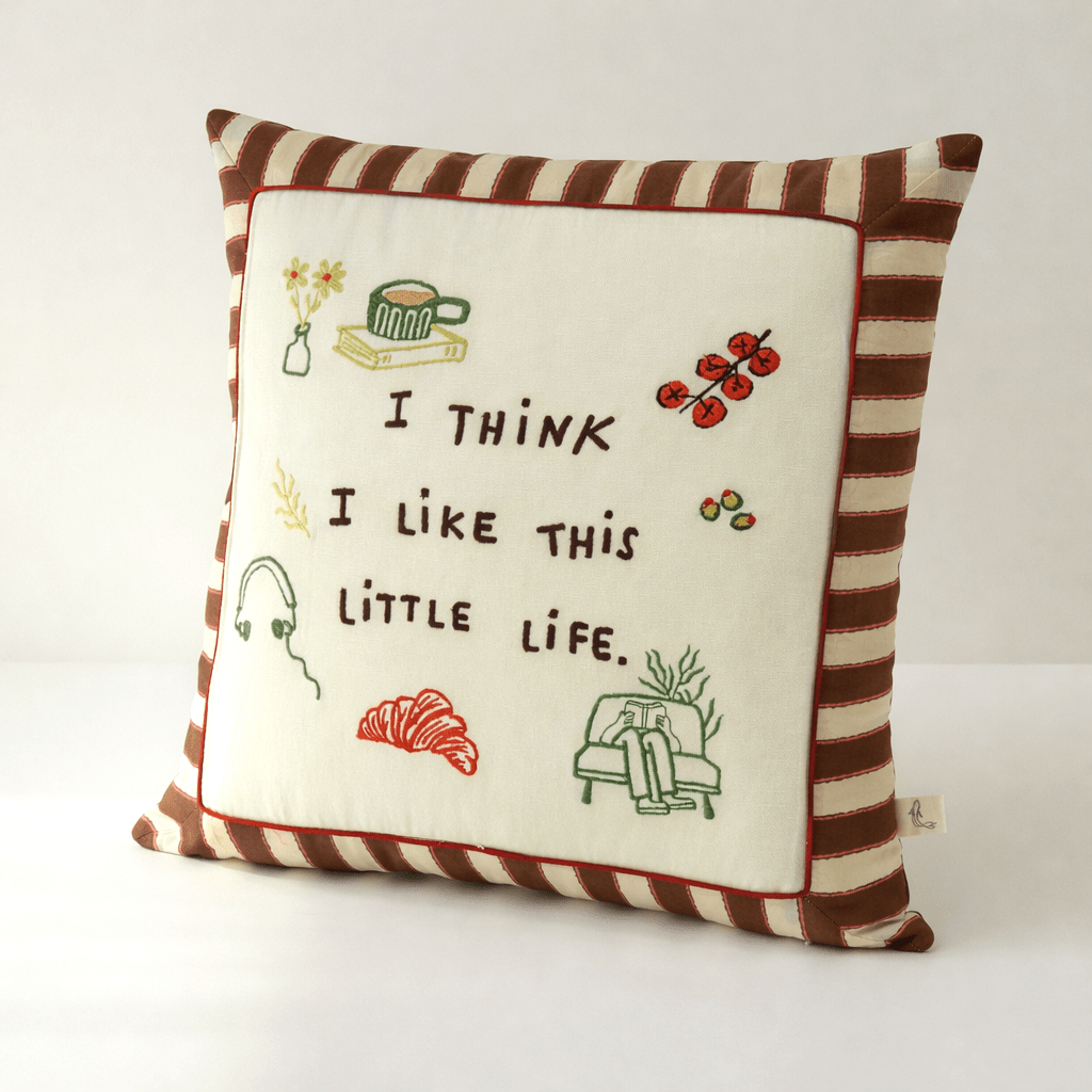 Postcard Embroidered Cushion Cover Decorative Throw Pillow Cover – Covers & Inserts on Brown Living™. SKU: KOI-PL-BR-015. Img 1.