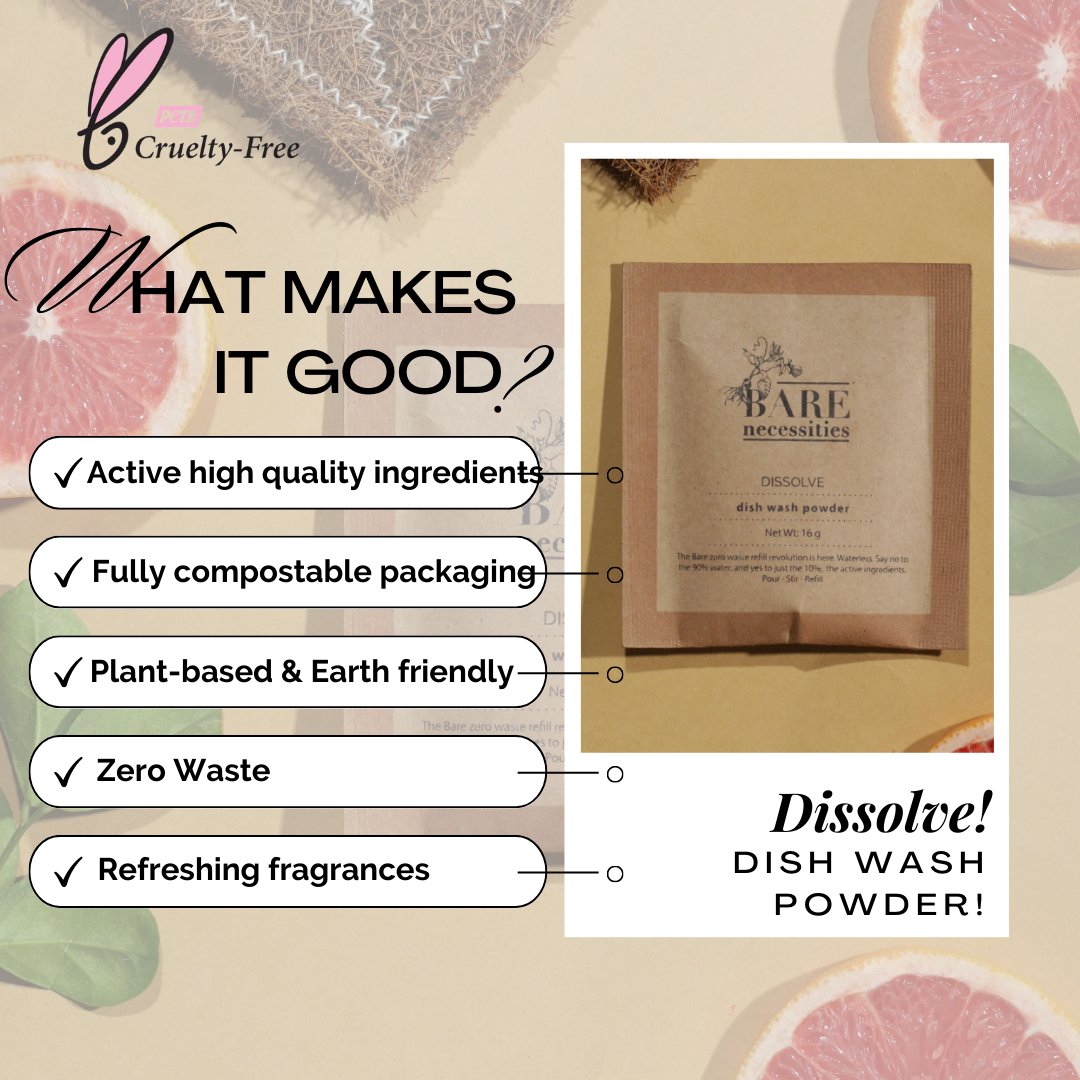 Powder to Liquid Dishwash with Dispenser | Verified Sustainable by Brown Living™