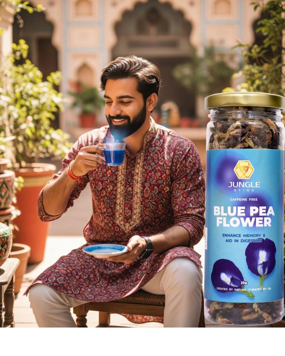 Premium Blue Butterfly Pea Flower Tea – Tea by JUNGLE STING available on Brown Living™. . SKU: JSBLUEPEA. Img 4.