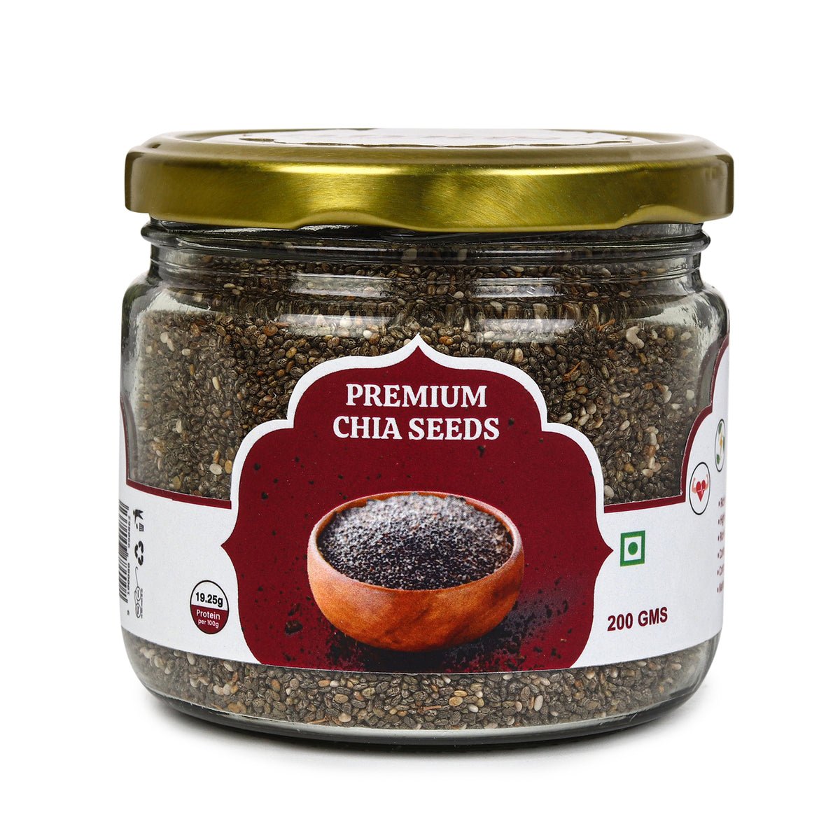 Premium Chia Seeds 200g | 100% Natural High Protein Seeds – Dried Fruits, Nuts & Seeds on Brown Living™. SKU: ARNAS-1. Img 1.
