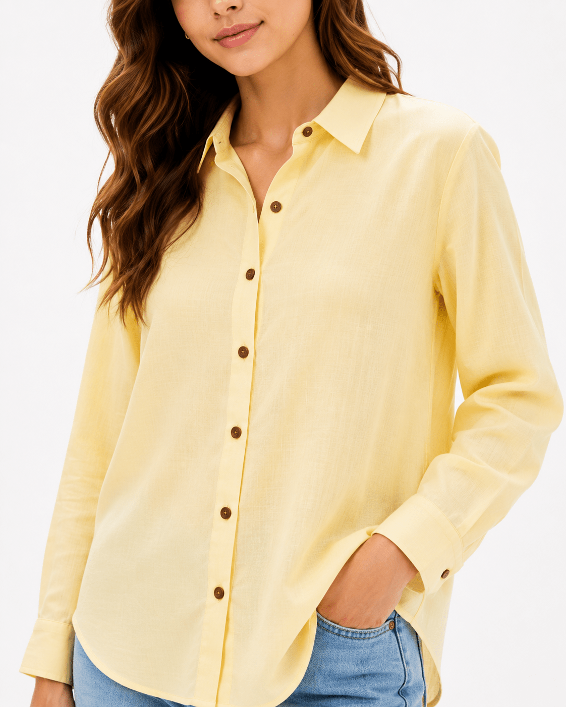 Premium Cotton Earth String Shirt For Women – Womens Shirt on Brown Living™. SKU: W-STRING-YLW-XS1. Img 10.