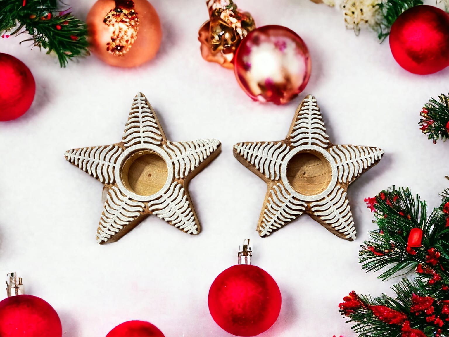 Premium Festive Tea Light Holder Set Of 2 Decorative Candle Holders – Candles & Fragrances on Brown Living™. SKU: OEP718a. Img 7.