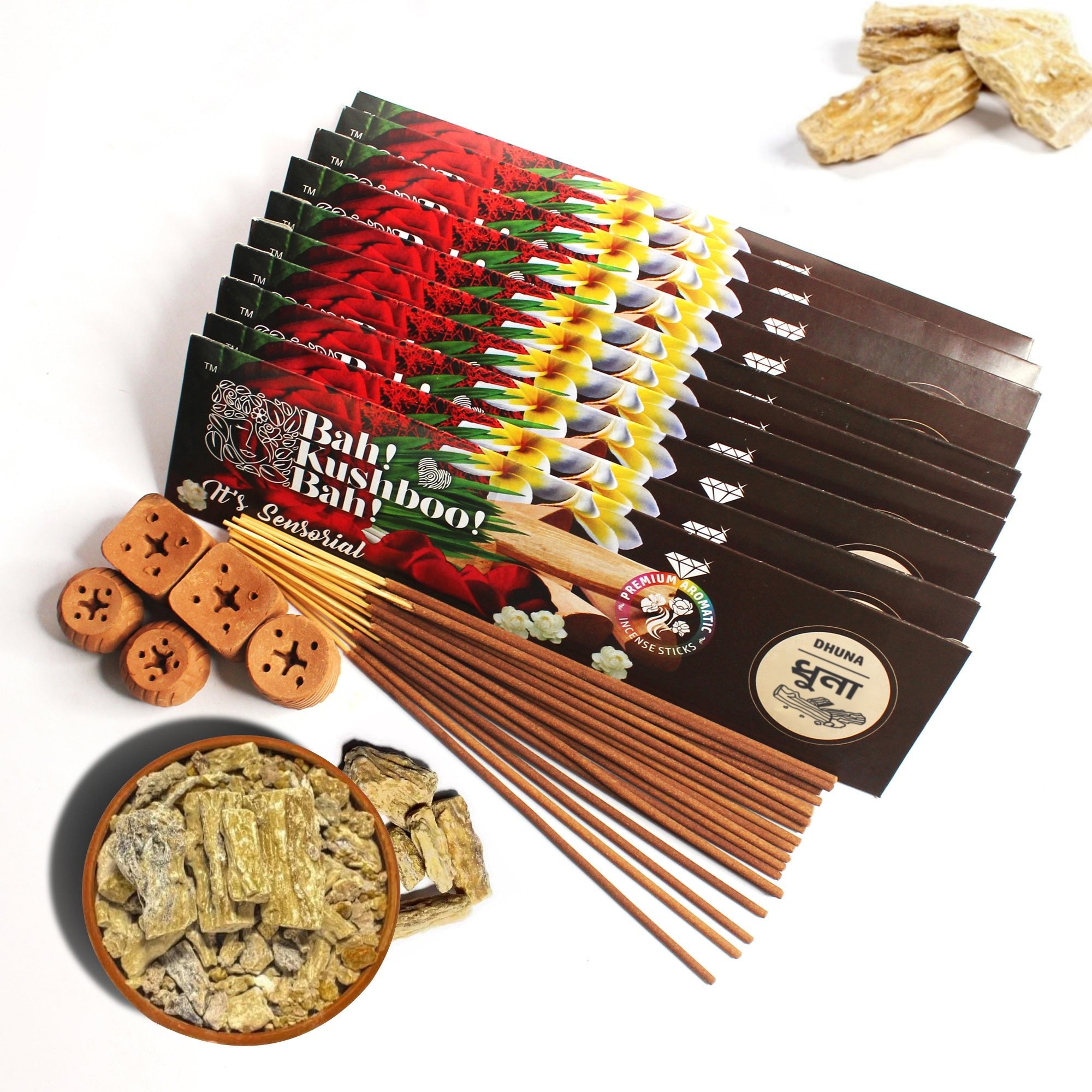 Premium Long - Lasting Aromatic Incense Sticks for Home & Meditation – Pooja Needs on Brown Living™. SKU: PK - INS - DHN - 500GM. Img 11.