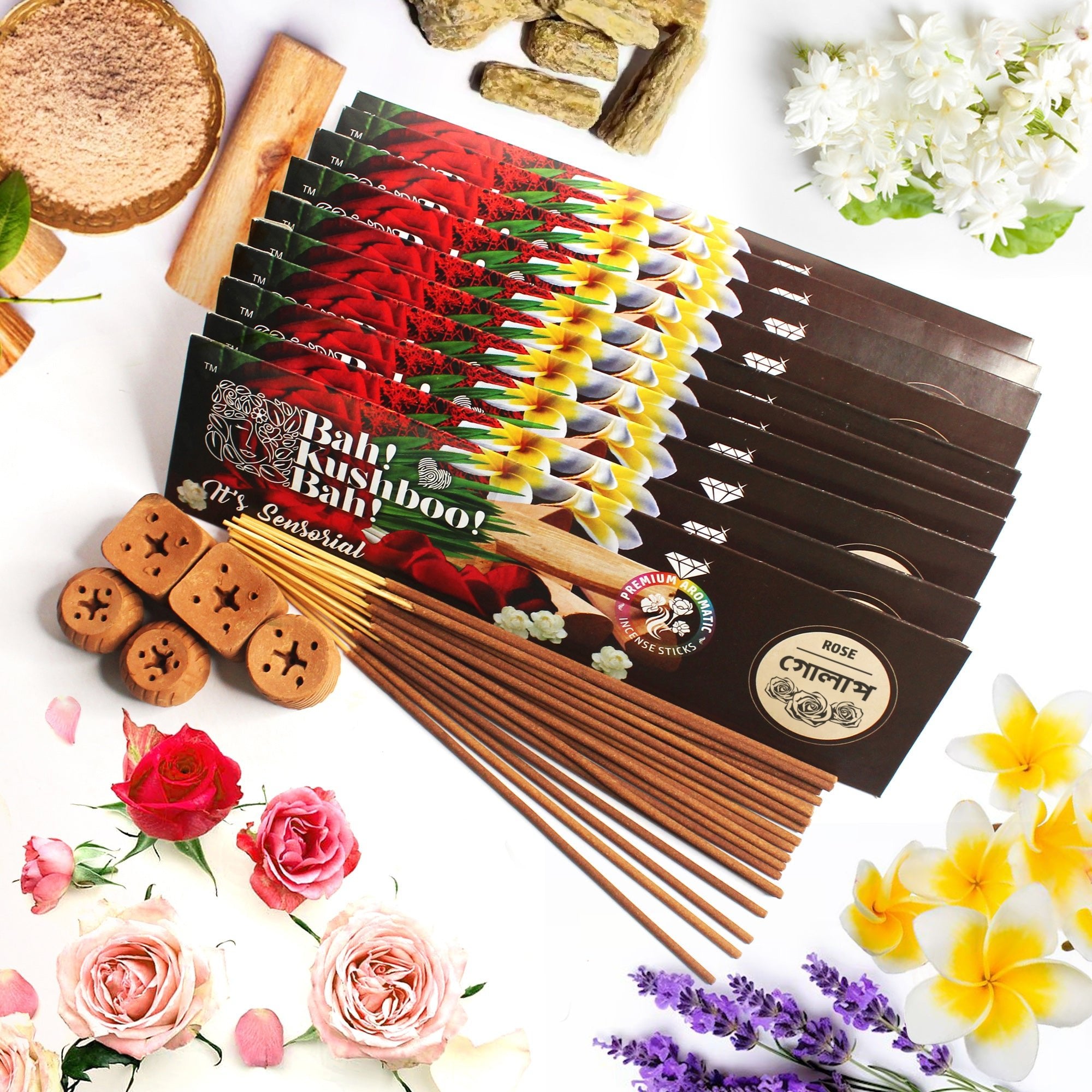 Premium Long - Lasting Aromatic Incense Sticks for Home & Meditation – Pooja Needs on Brown Living™. SKU: PK - INS - MLT - 500GM. Img 14.