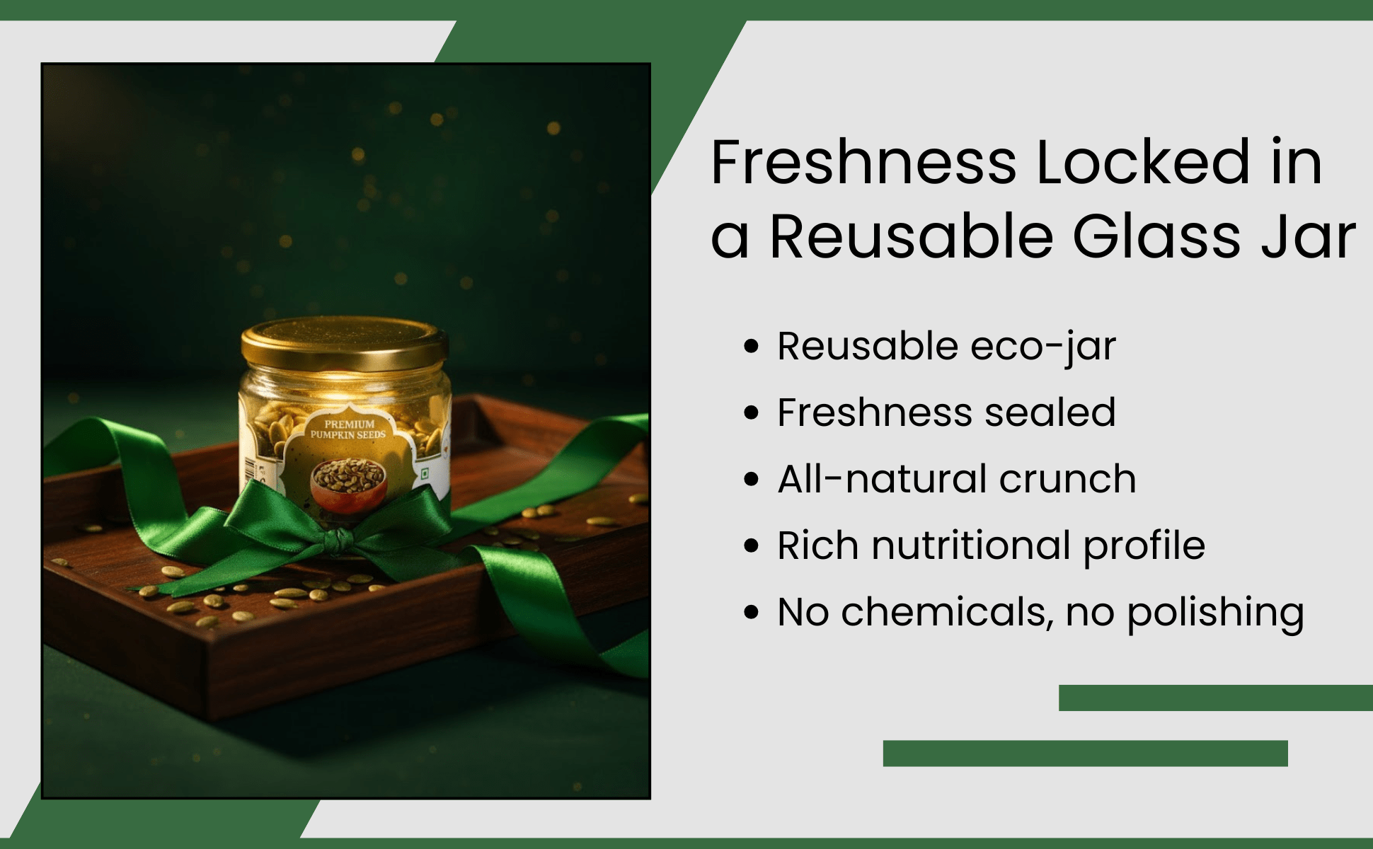 Premium Pumpkin Seeds 200g | Natural High Protein Seeds – Dried Fruits, Nuts & Seeds on Brown Living™. SKU: ARNAS-2. Img 7.