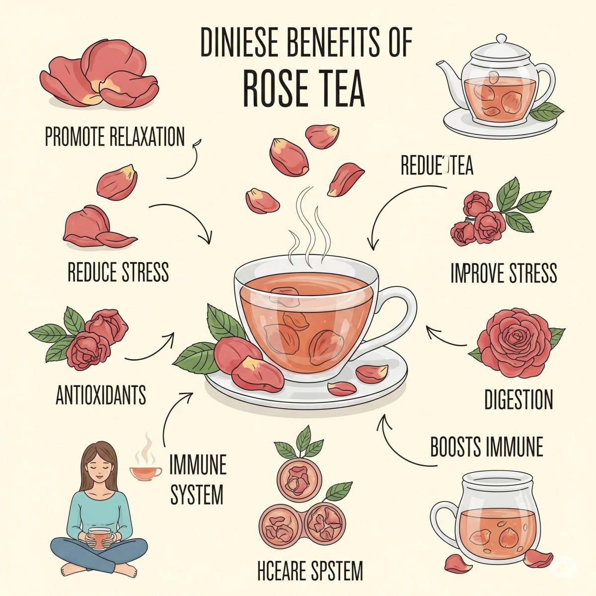 Premium Rose Petal Tea | Aromatic Herbal Tea for Skin Glow & Digestion – Tea by JUNGLE STING available on Brown Living™. . SKU: JSROSETEA. Img 5.