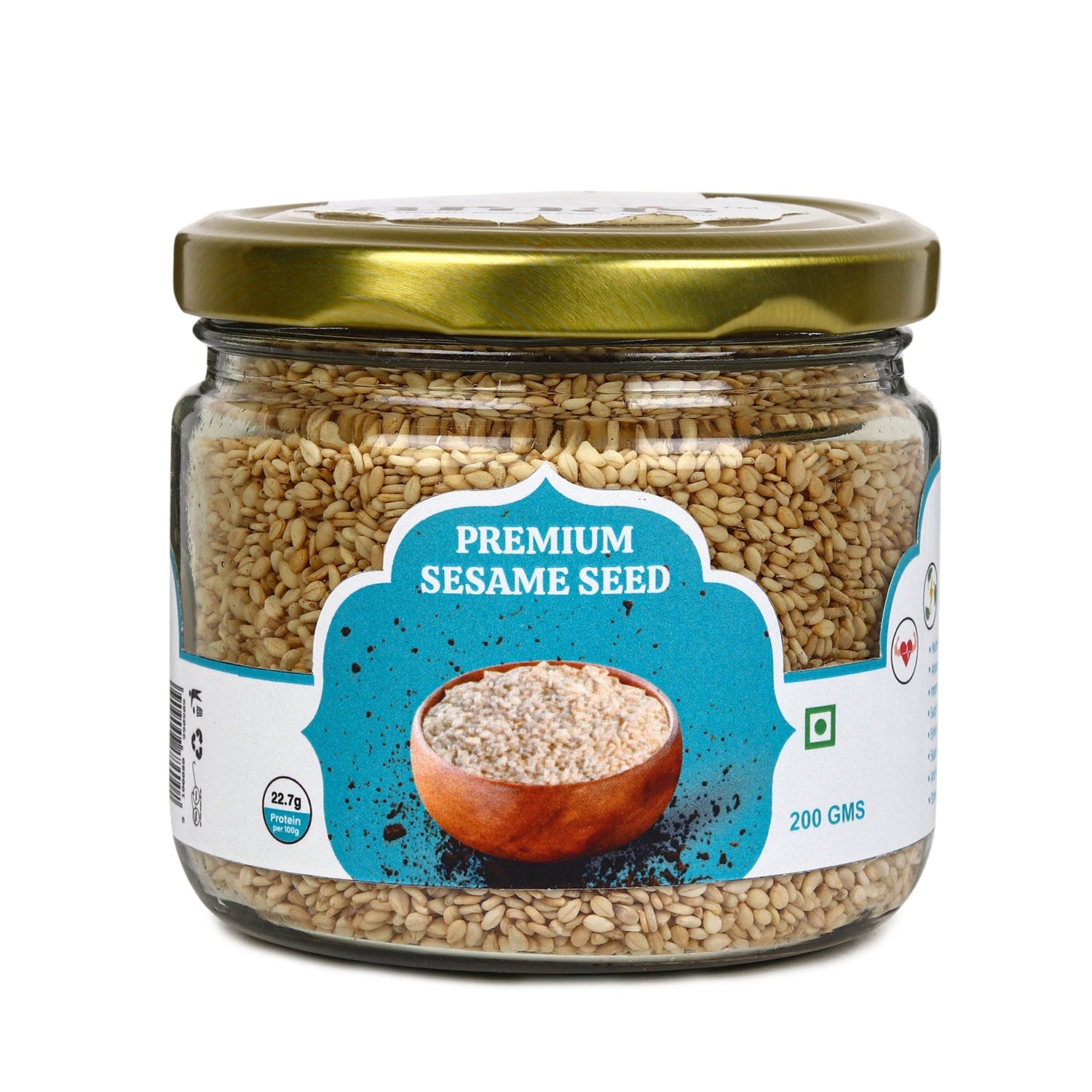 Premium Sesame Seeds 200g | Natural Protein Rich Seeds – Dried Fruits, Nuts & Seeds on Brown Living™. SKU: ARNAS-6. Img 1.
