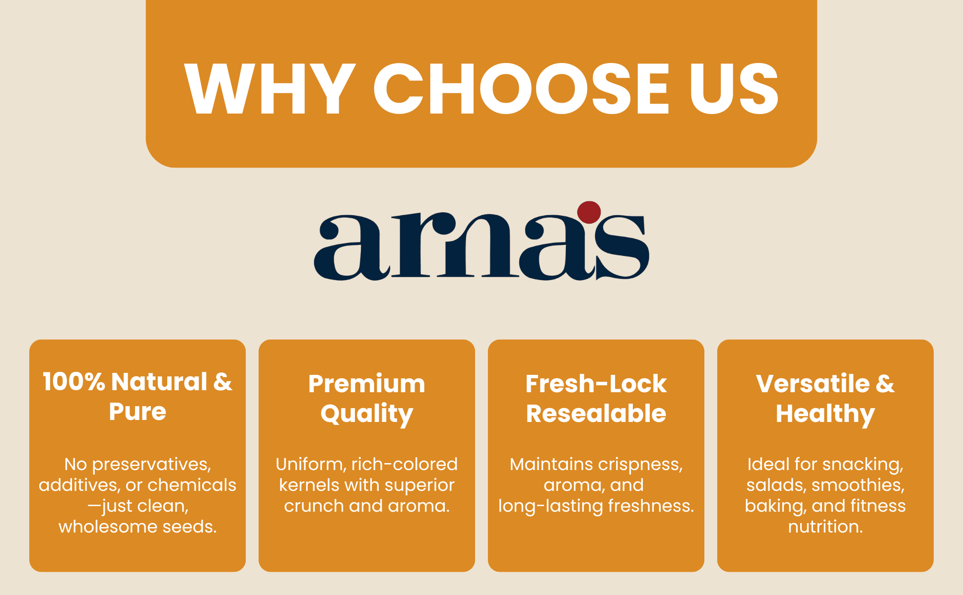 Premium Sunflower Seeds 200g | Pure Natural Protein Seeds – Dried Fruits, Nuts & Seeds on Brown Living™. SKU: ARNAS-3. Img 8.