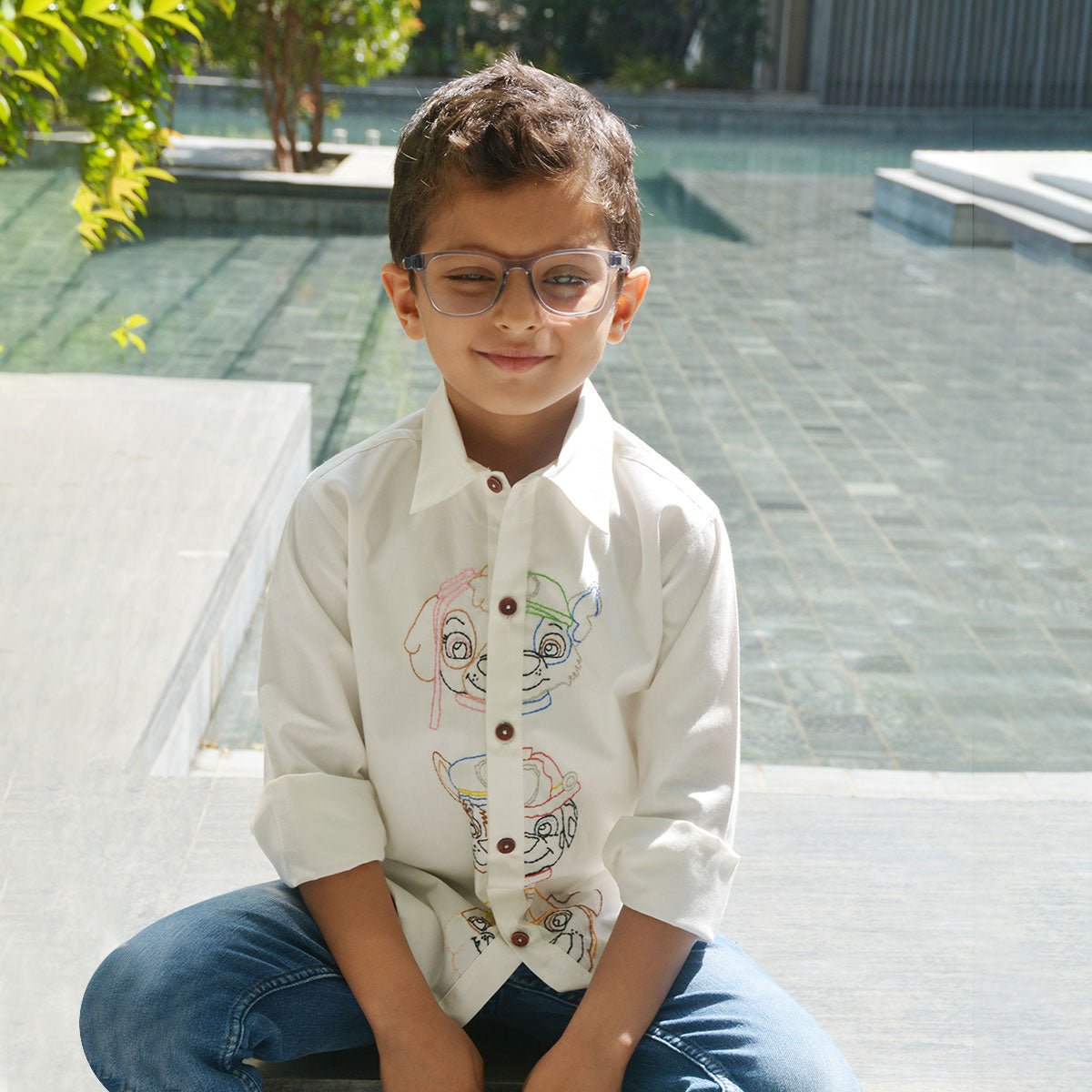 Pup Police Force Embroidered Kids Shirt – Kids Shirts on Brown Living™. SKU: PPES - 011. Img 6.
