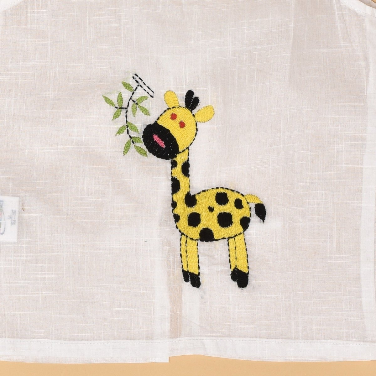 Pure Cotton Baby Jabla Combo Set – Animal Embroidery – Kids Daywear Sets by Stotra available on Brown Living™. L (6 - 12m) Tiny Safari. SKU: ST - TS - L. Img 6.