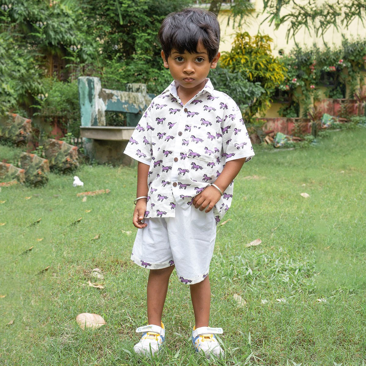 Pure Cotton Printed Baby Shirt Pant Set – Kids Daywear Sets on Brown Living™. SKU: ST-COMBO-HOR-L. Img 2.