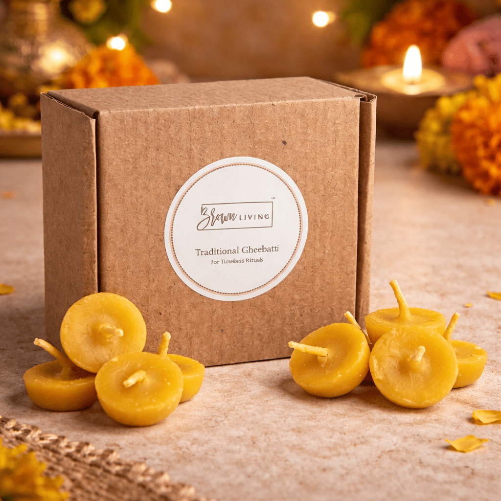 Pure Ghee Diya Batti for Pooja – Pooja Needs on Brown Living™. SKU: BL-GDB-30. Img 1.