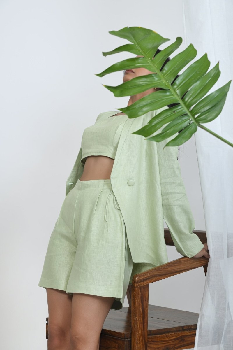 Pure Hemp Crop Top | Soft & Comfortable Fabric | Available in 4 colors – Womens Dress by Pravaah India available on Brown Living™. L Pistachio. SKU: PRA24CL1GL. Img 12.