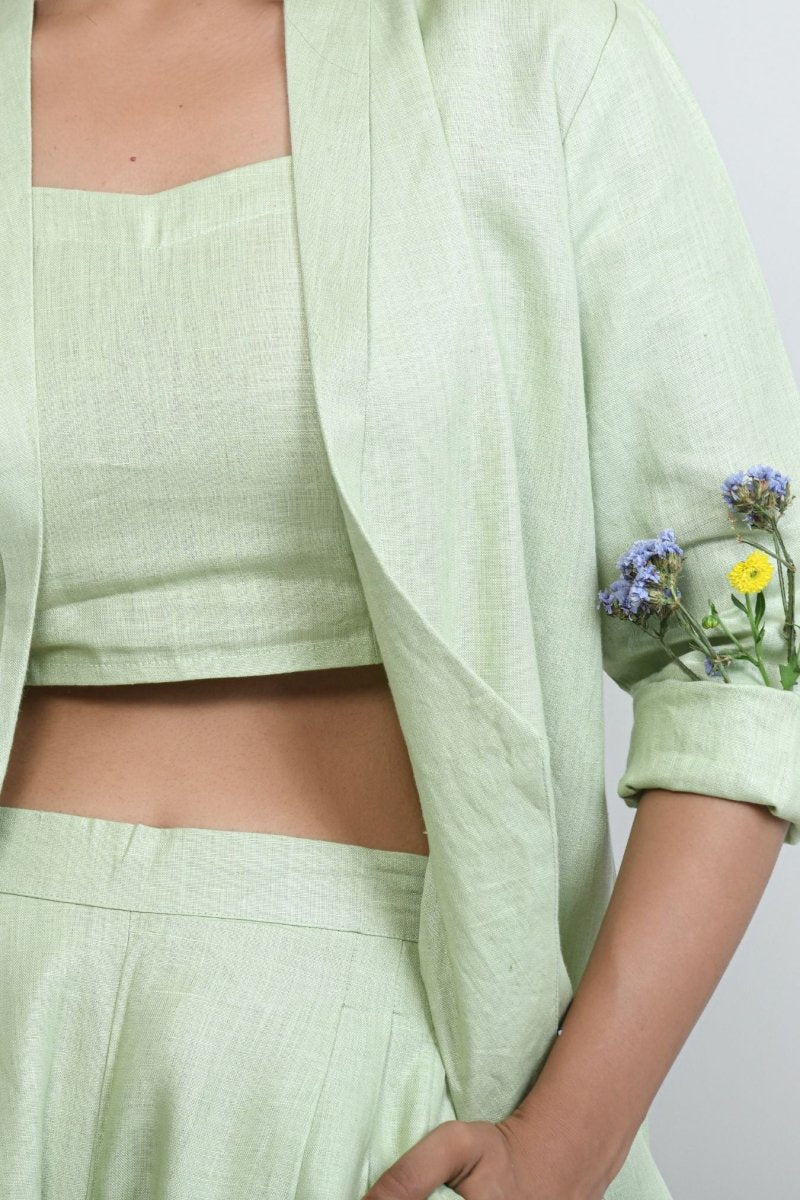 Pure Hemp Crop Top | Soft & Comfortable Fabric | Available in 4 colors – Womens Dress by Pravaah India available on Brown Living™. S Pistachio. SKU: PRA24CL1GS. Img 13.