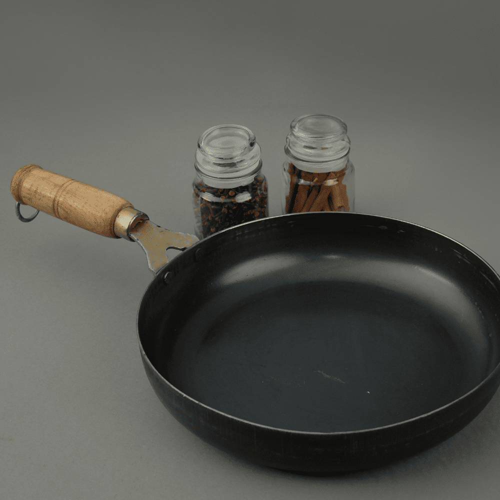 Pure Iron Handmade Combo - Tadka Pan+ Fry Pan+ Dosa Tawa+ Roti Tawa – Cookware on Brown Living™. SKU: Iron-Combo-4-3400g-packof4. Img 5.