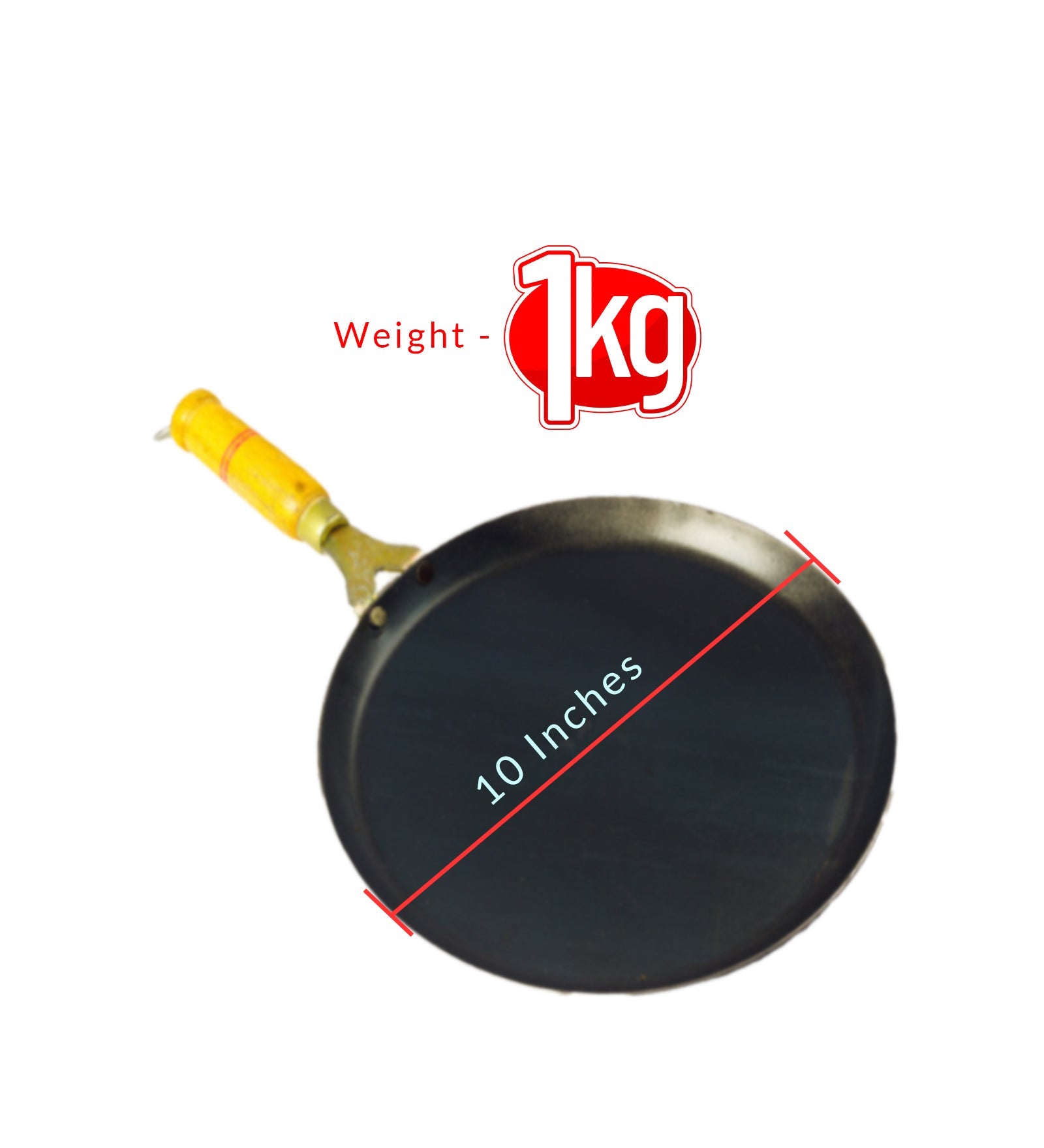Pure Iron Handmade Dosa Tawa (10inches Inches)+ Free Wooden Flip – Cookware on Brown Living™. SKU: Iron-Tawa-1-1600g-packof1. Img 6.