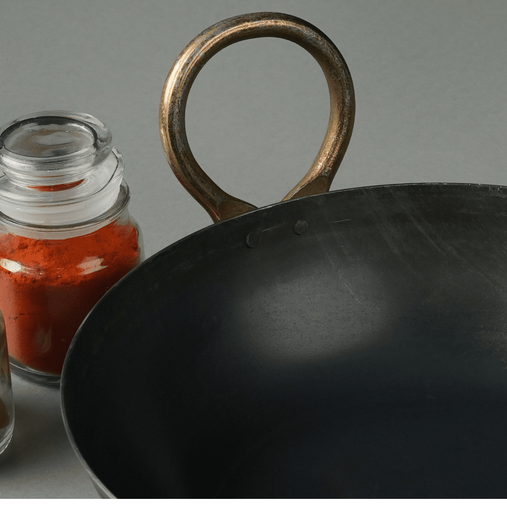 Pure Iron Handmade Kadai (10 Inches) – Cookware on Brown Living™. SKU: Iron-Kadai-1000g-packof1. Img 6.