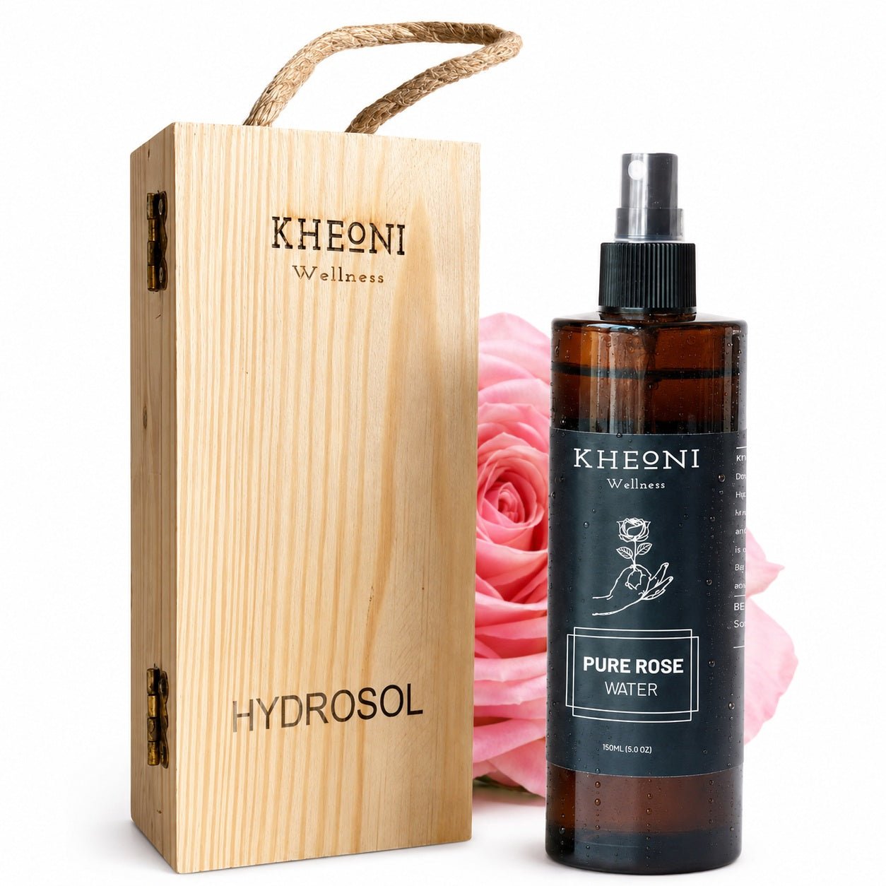 Pure Rose Water Face Mist & Toner | Damask Rose | 150 ml – Face Toner on Brown Living™. SKU: FFHYRW150L. Img 2.