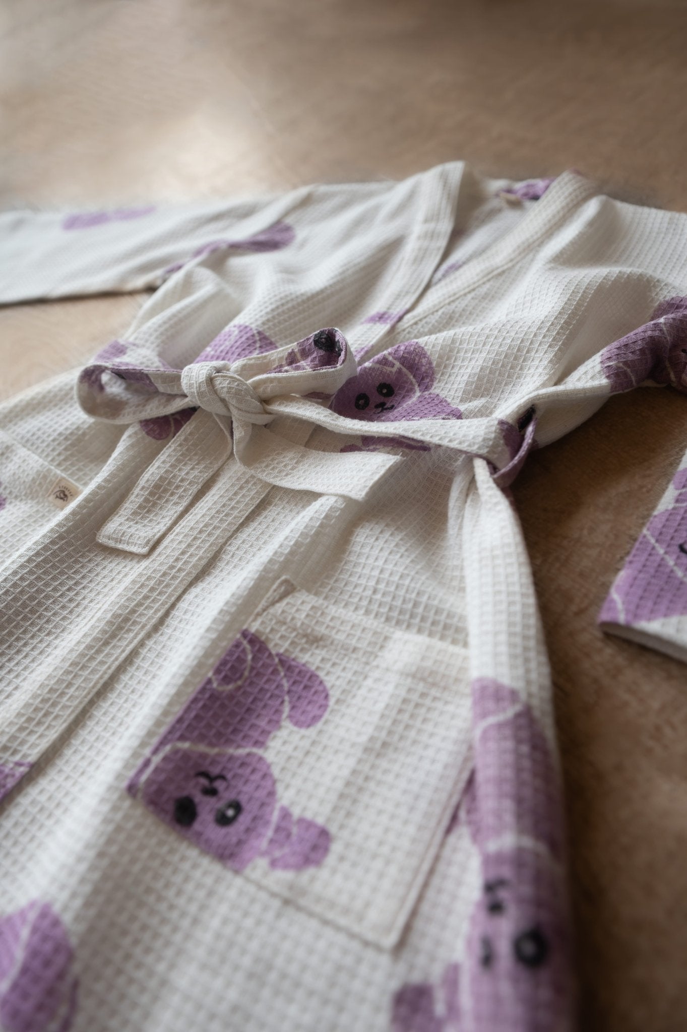 Pure Waffle Cotton Medium Robe for Kids – Koala Design, Purple – Bath Linens on Brown Living™. SKU: MSY-00433F-Purple-Small. Img 20.