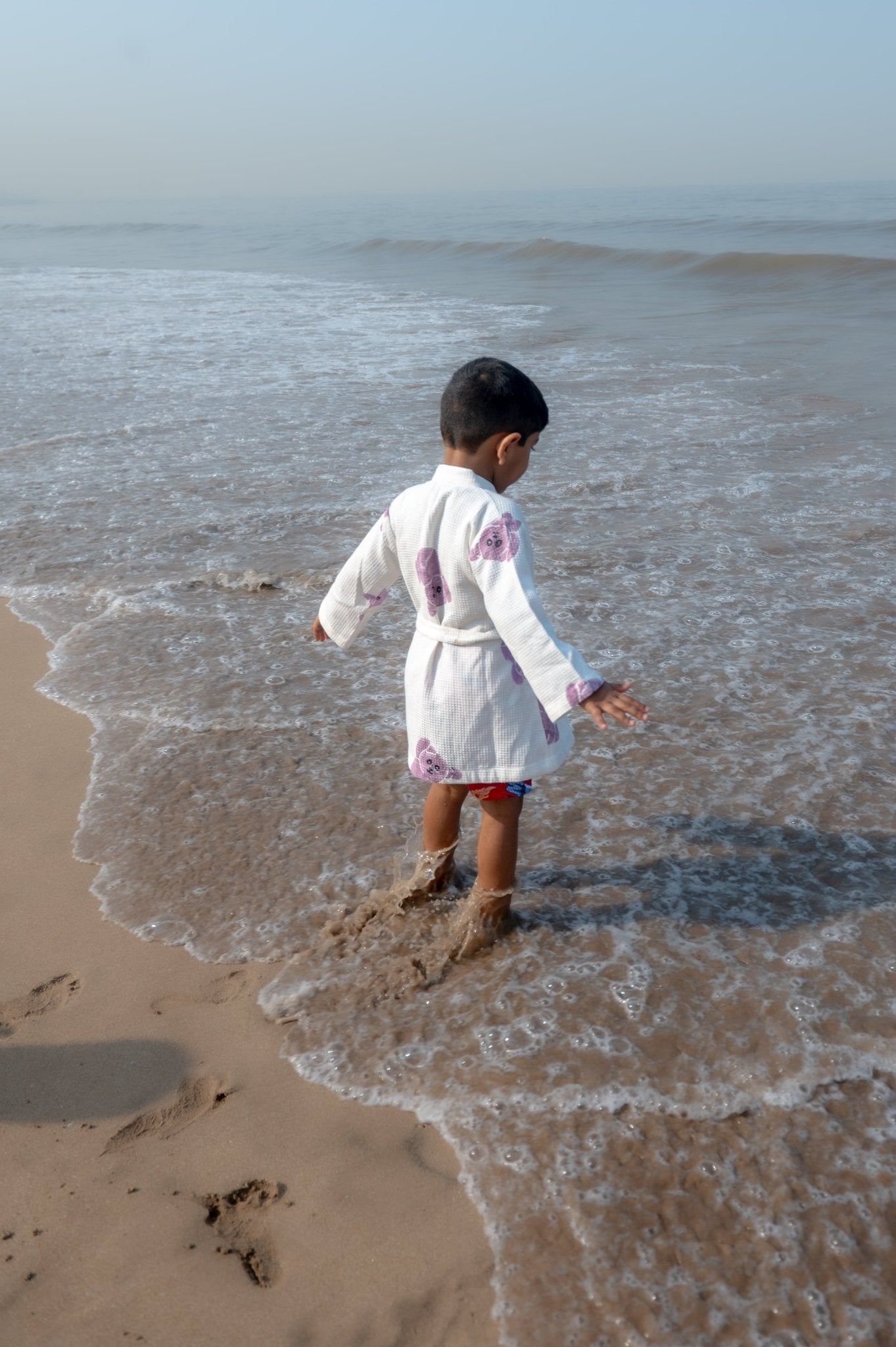 Pure Waffle Cotton Medium Robe for Kids – Koala Design, Purple – Bath Linens on Brown Living™. SKU: MSY-00433F-Purple-Small. Img 18.