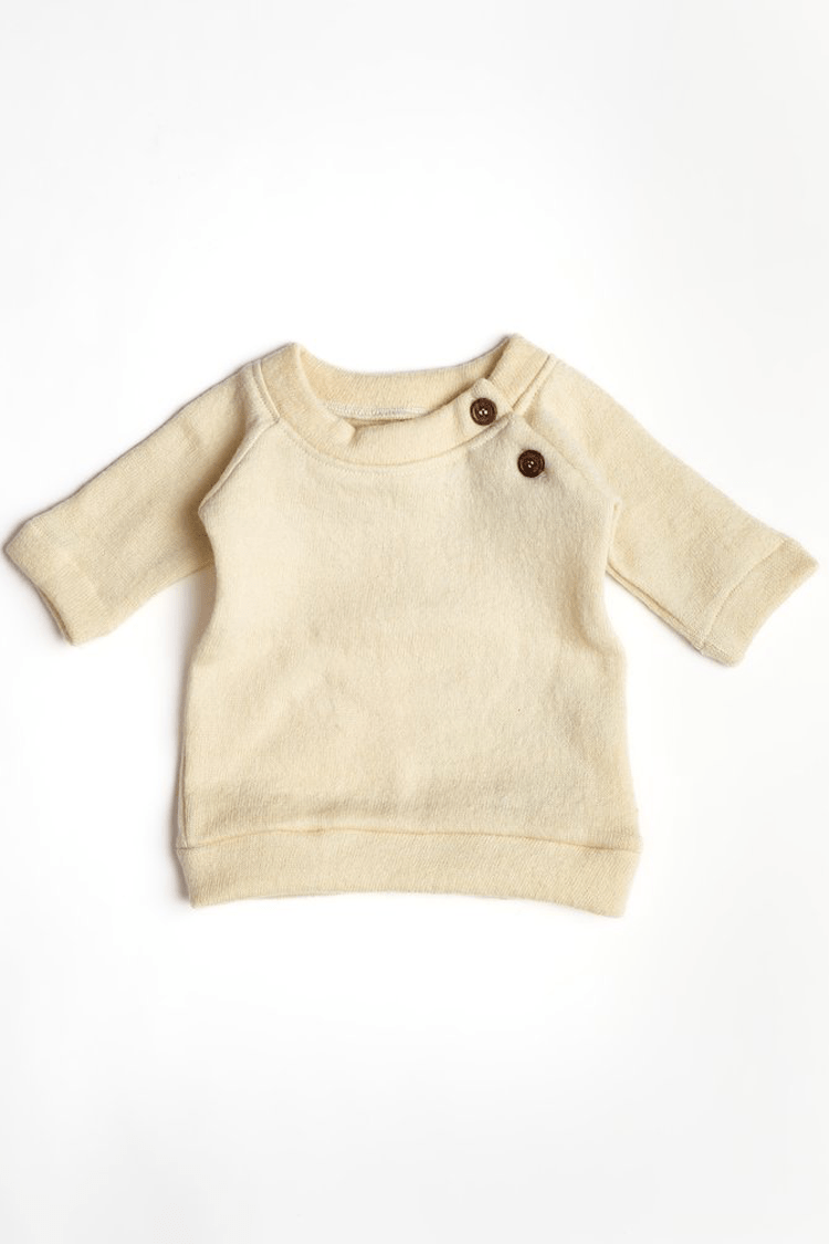 Pure Wool Full Sleeved Baby Tee | Herbal Dyed with Sacred Lotus – Kids Daywear Sets on Brown Living™. SKU: STIG03006. Img 2.
