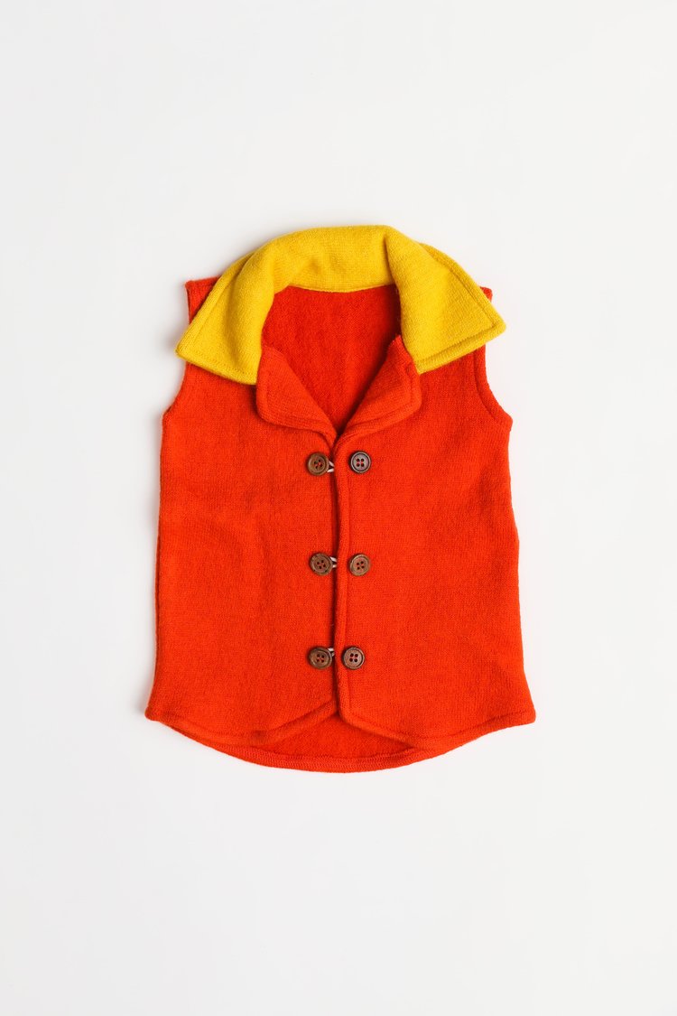 Pure Wool Waistcoat | Herbal Dyed with Schisandra for Calm & Comfort – Kids Daywear Sets on Brown Living™. SKU: WCNO03016. Img 4.