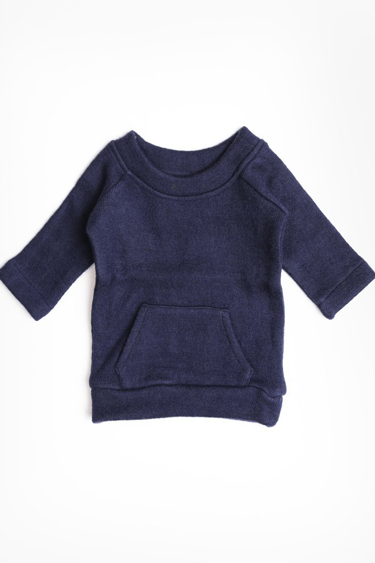 Pure Wool Winter Pocket Tee | Herbal Dyed Baby Top for Skin Comfort – Kids Daywear Sets on Brown Living™. SKU: PTBB03004. Img 4.