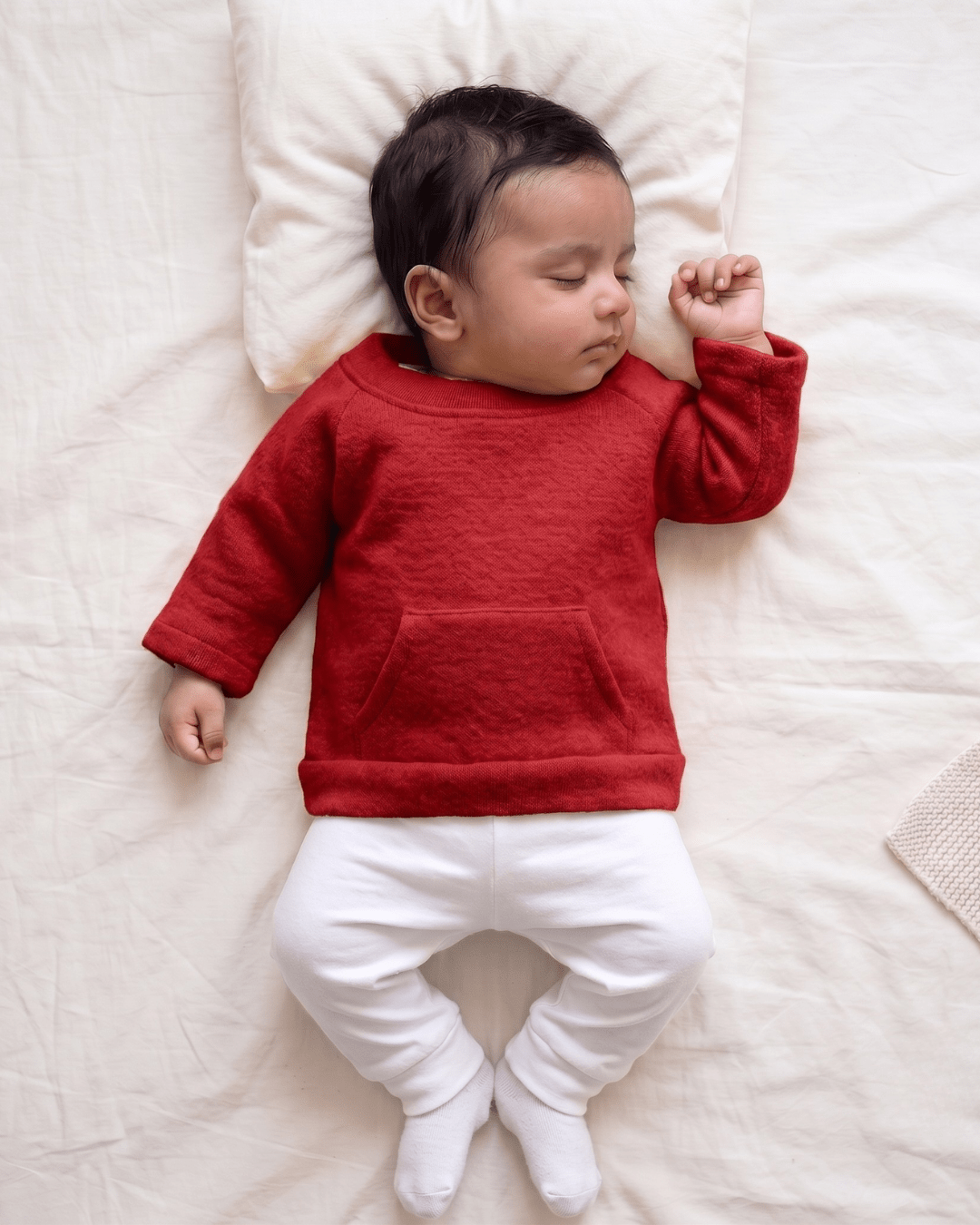 Pure Wool Winter Pocket Tee | Herbal Dyed Baby Top for Skin Comfort – Kids Daywear Sets on Brown Living™. SKU: PTMR03003. Img 3.