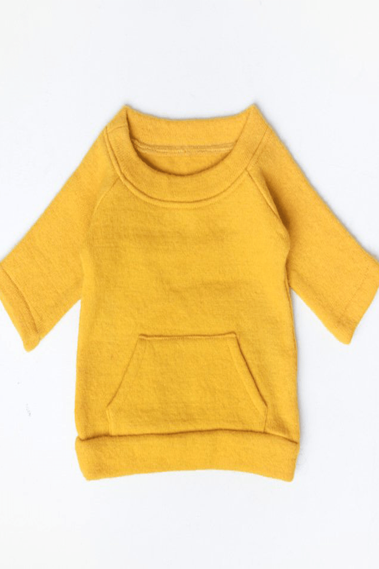 Pure Wool Winter Pocket Tee | Herbal Dyed Baby Top for Skin Comfort – Kids Daywear Sets on Brown Living™. SKU: PTSY03001. Img 1.