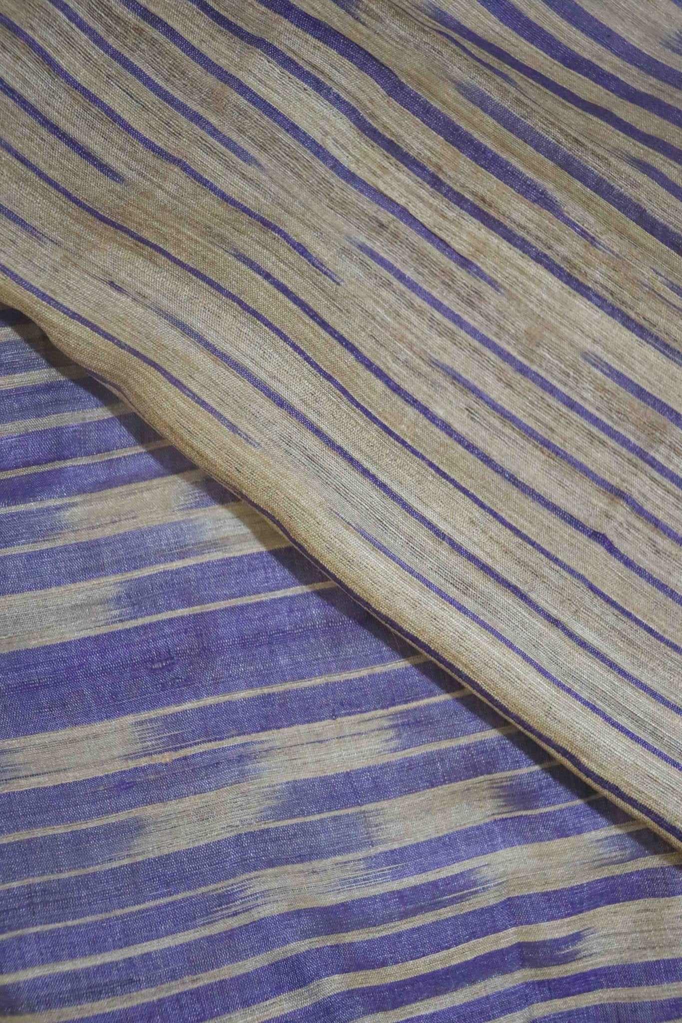 Purple Handcrafted Tassar Silk Stole – Womens Scarf on Brown Living™. SKU: WS25ST08. Img 3.