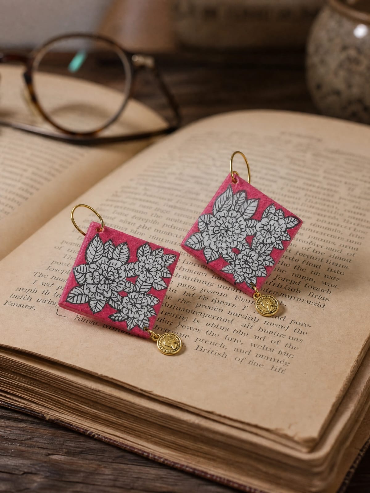 Pyari Upcycled Handmade Textile Earring – Womens Earrings on Brown Living™. SKU: KE20. Img 3.