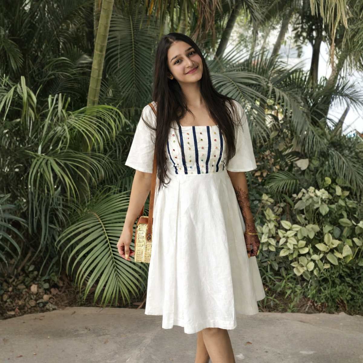 Rachlo White Hemp Dress For Women | Sustainable Everyday Wear – Womens Dress on Brown Living™. SKU: JDSRL6002XS. Img 1.