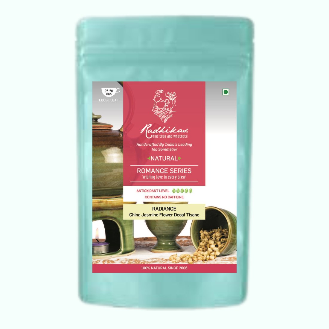 RADIANCE - China Jasmine Flower Decaf Tisane - 50 g | Verified Sustainable by Brown Living™