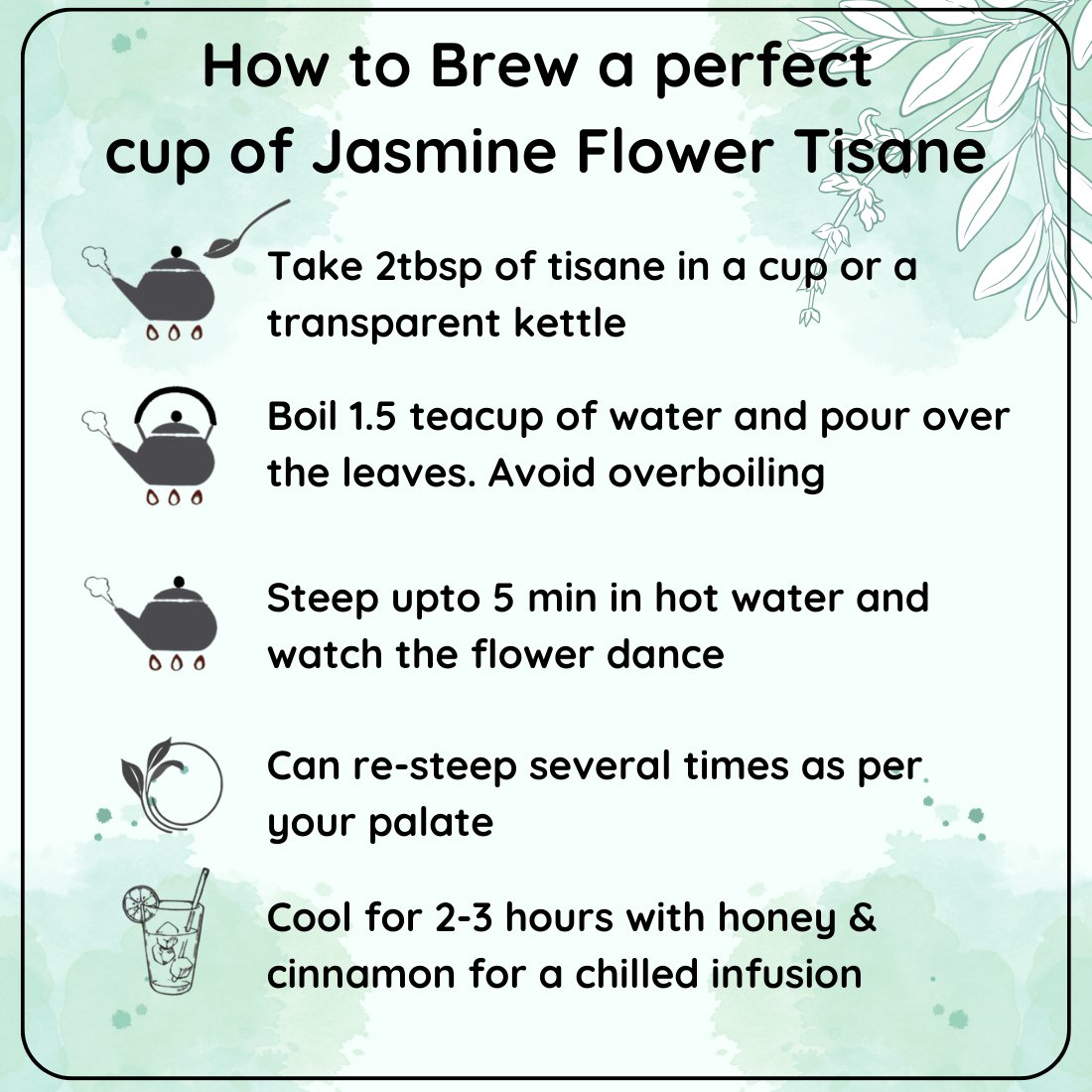 RADIANCE - China Jasmine Flower Decaf Tisane - 50 g | Verified Sustainable by Brown Living™