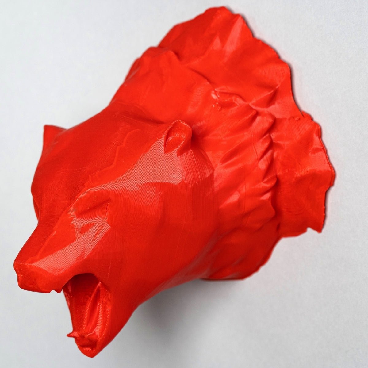 Raging Grizz Plant - Based Silk Red Wall Decor – Home Decor on Brown Living™. SKU: RAGREDPLSDA032. Img 3.