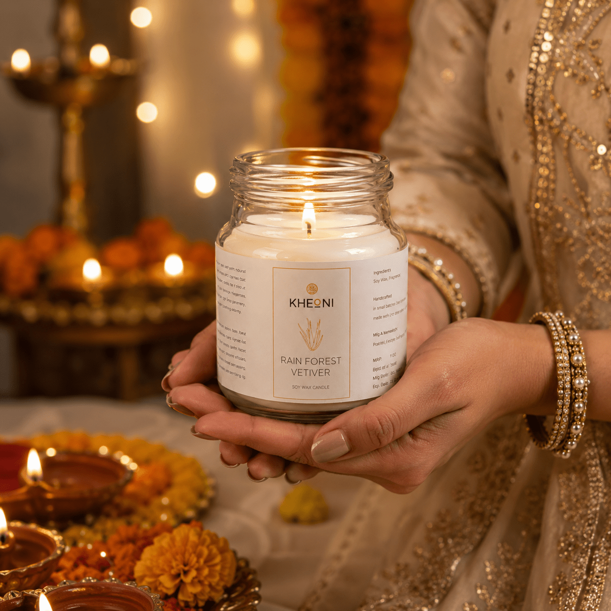 Rain Forest Vetiver Soy Wax Candle | Natural Aromatherapy Scented – Candles & Fragrances on Brown Living™. SKU: KHRVSWC-01. Img 2.