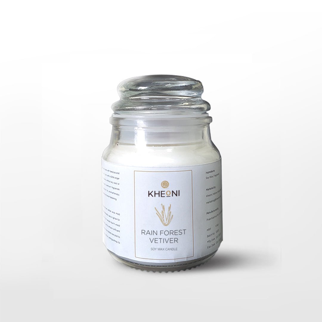 Rain Forest Vetiver Soy Wax Candle | Natural Aromatherapy Scented – Candles & Fragrances on Brown Living™. SKU: KHRVSWC-01. Img 1.