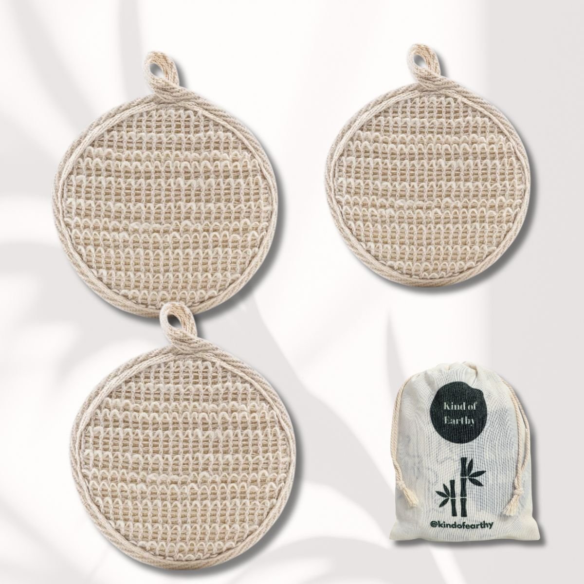 Ramie Fiber Loofah | Natural Plant Fiber Body Scrubber – Body Scrub on Brown Living™. SKU: KOE-015-SL-3. Img 2.