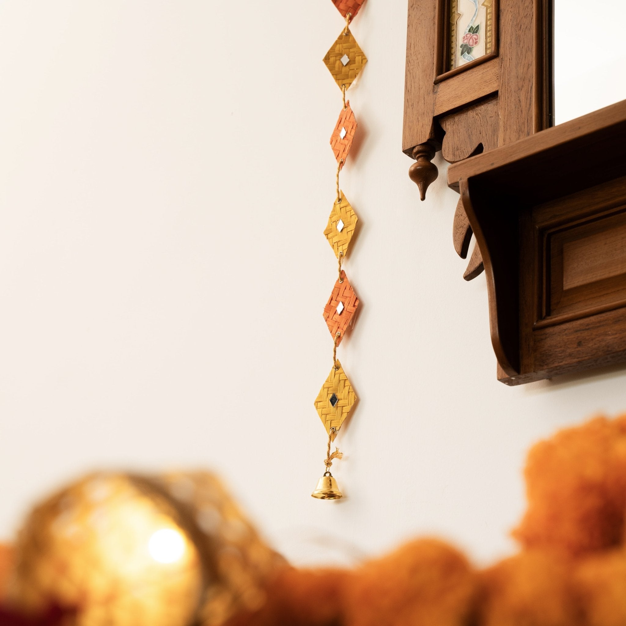 Rang Handcrafted Bamboo Door Hanging for Decor - Set of 2 – Home Decor on Brown Living™. SKU: BTDE - 688. Img 2.