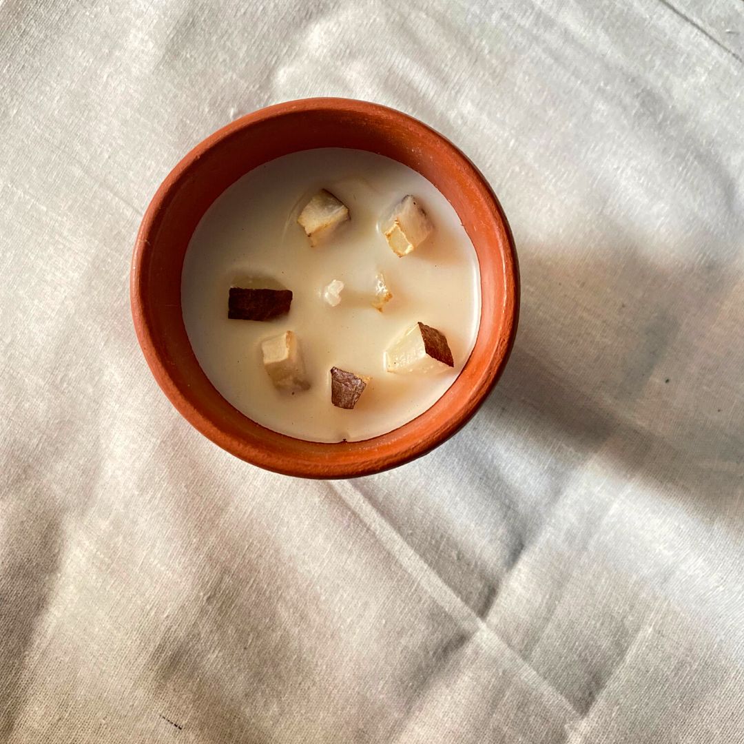 Rasal (रसाल) - 100% soy - wax candle | Zero Soot Candle | Mango Coconut – Candles & Fragrances by Pravaah India available on Brown Living™. Regular . SKU: CAN004_Small. Img 3.