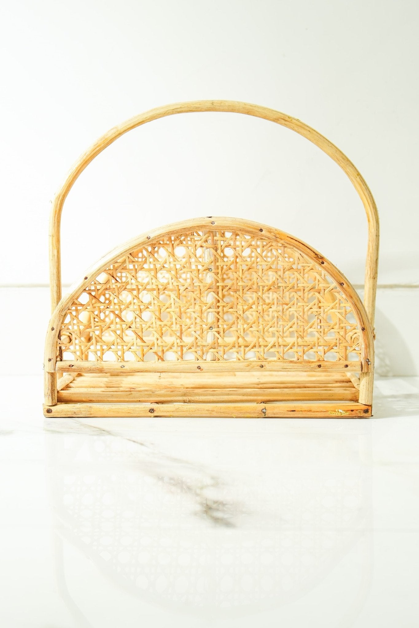 Rattan Jaal Magazine & Book Holder – Stylish & Functional Organizer – Organizers on Brown Living™. SKU: SYMMH002. Img 5.