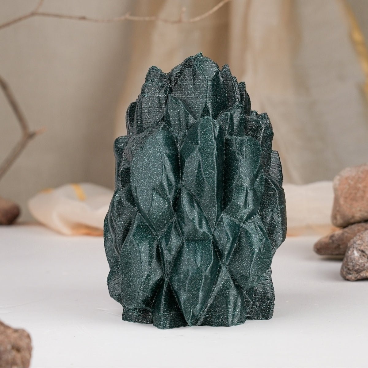 Raw Crustanite Plant - Based Twinkling Green Figurine – Home Decor on Brown Living™. SKU: RACREDPLTNA045. Img 1.