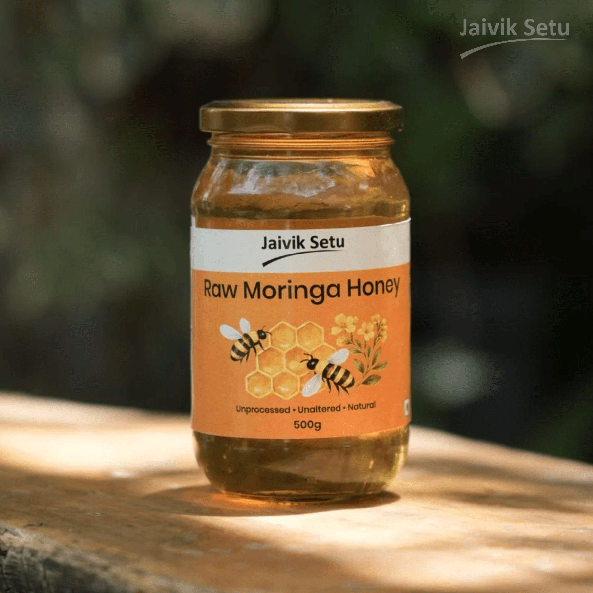 Raw Moringa Honey | 500g Natural Honey – Honey & Syrups on Brown Living™. SKU: MHJS1. Img 1.