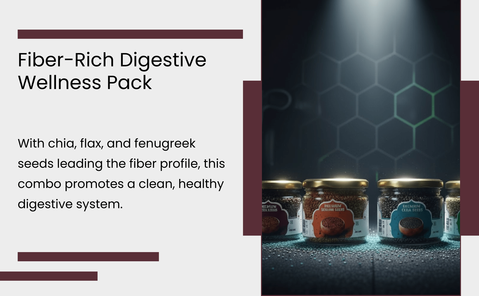 Raw Seeds Combo Pack Of 4 | Flax Sesame Chia Fenugreek – Dried Fruits, Nuts & Seeds on Brown Living™. SKU: ARNAS-8. Img 7.