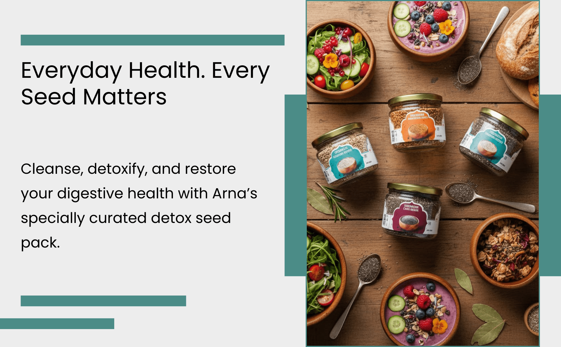 Raw Seeds Combo Pack Of 6 | Protein Fiber Rich Natural Seeds – Dried Fruits, Nuts & Seeds on Brown Living™. SKU: ARNAS-10. Img 8.